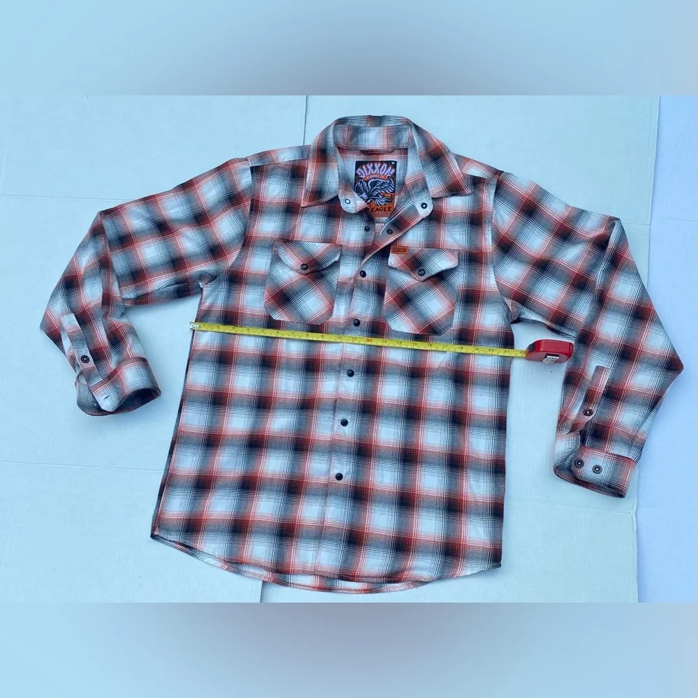DIXXON MenPlaid Button Down Shirt - Red, Black, White - Picture 10 of 16
